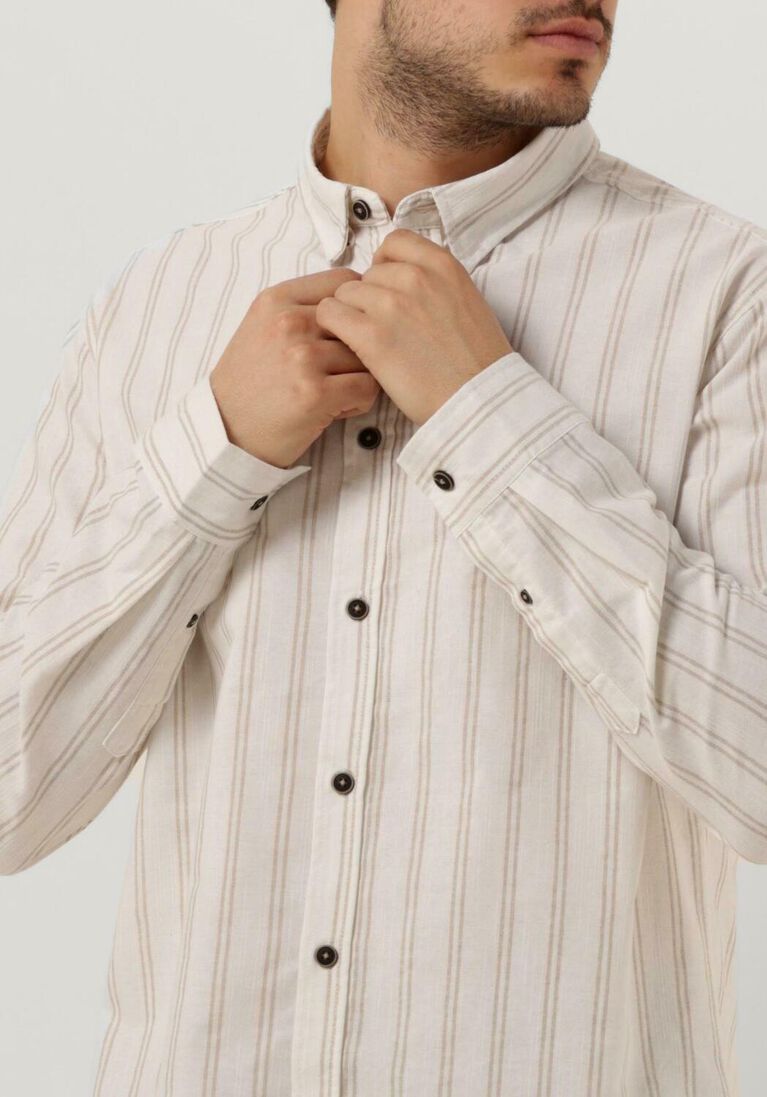ANERKJENDT gebroken wit anerkjendt casual overhemd akleif l/s double stripe