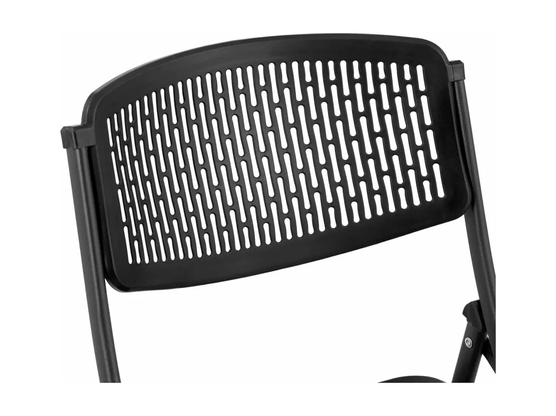 Lot de 5 chaises restaurants, les cafés, les bureaux et les salles d'attente 150 kg max conception pliante noir 14_0006014