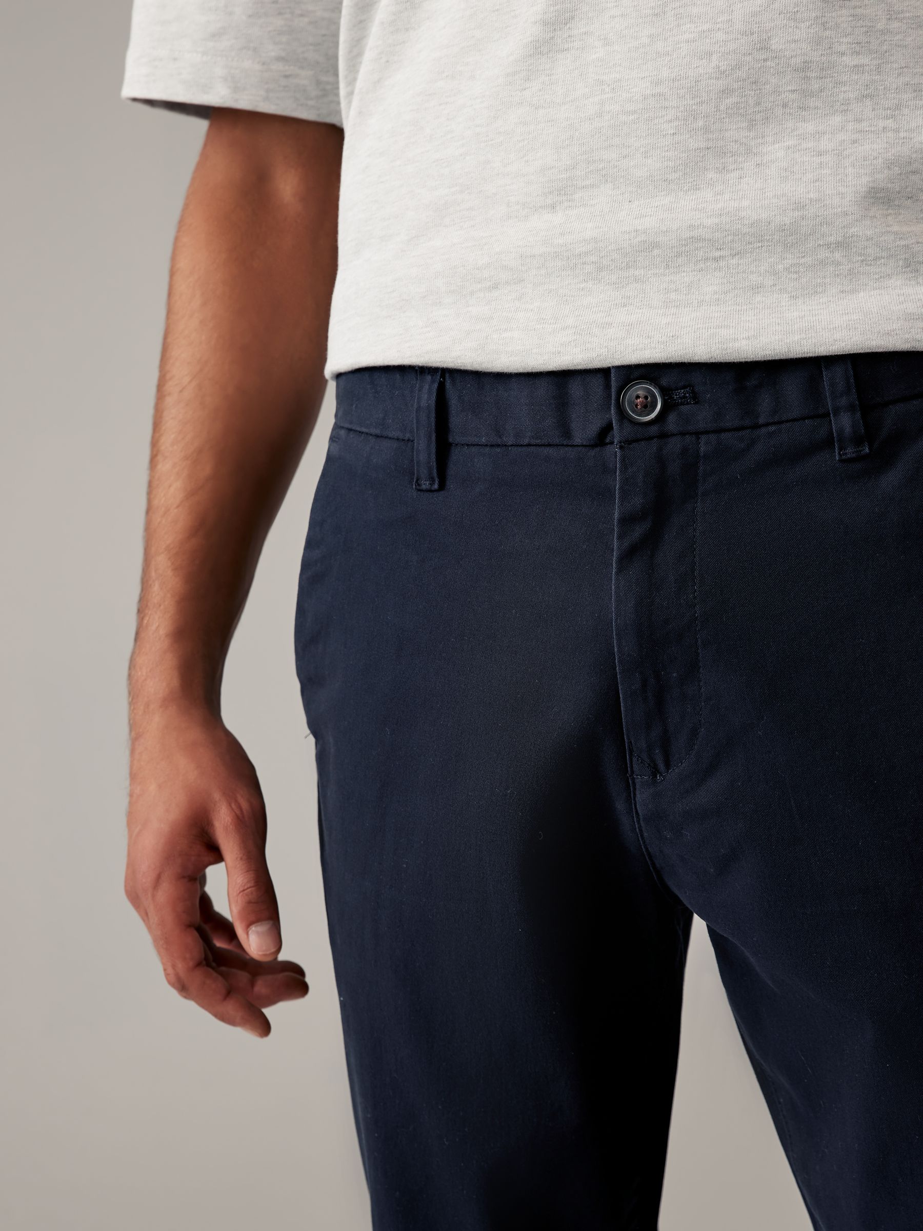 Marineblauw/grijs antraciet - Slim Fit - Stretch chino's verpakking van 2
