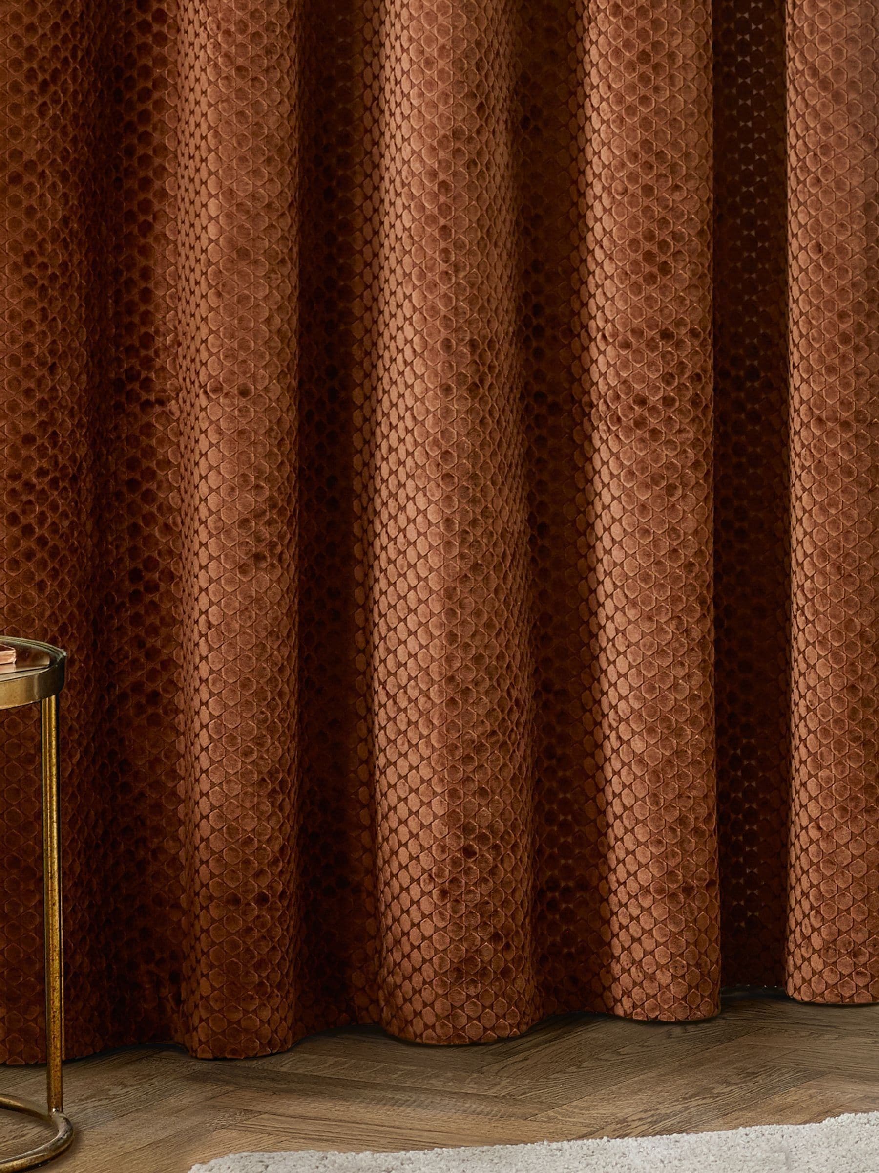 Paoletti Neptune Cut-Velvet Eyelet Curtains