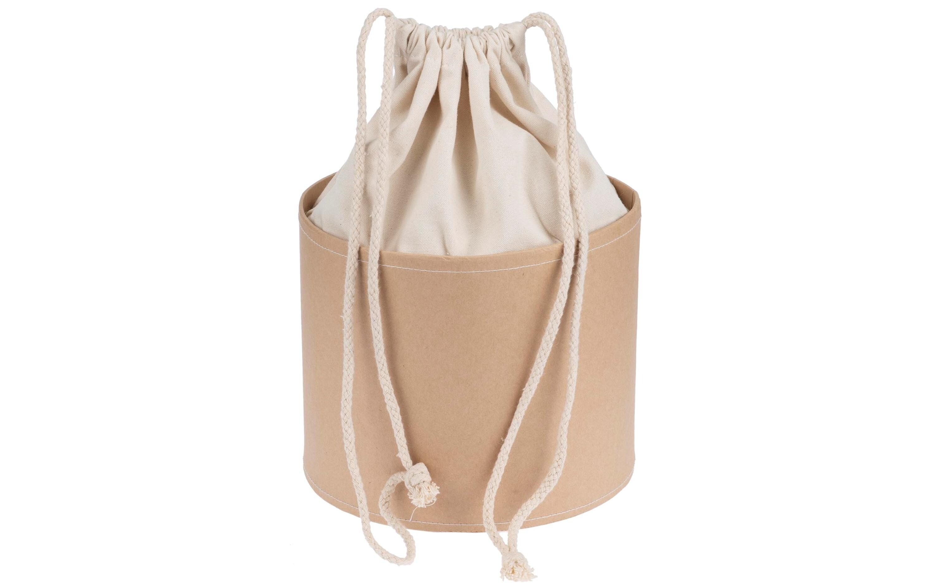 Kartoffelsack in Pappbox, 15 cm, Nature/WeissKompakter Kartoffelsack in Pappbox