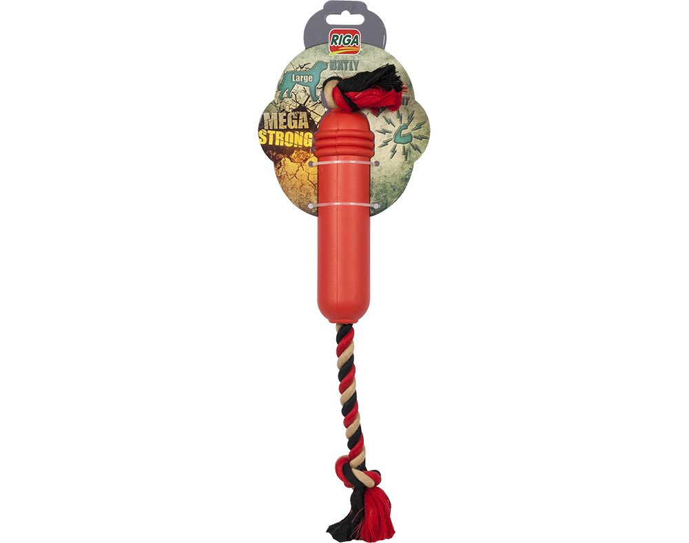 BRINQUEDO PARA CÃO RIGA COM CORDA MEGA STRONG L
