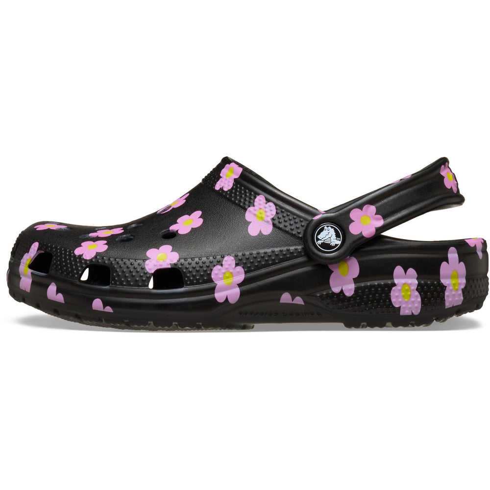 Køb Crocs Black Classic Flower Clog K Blk