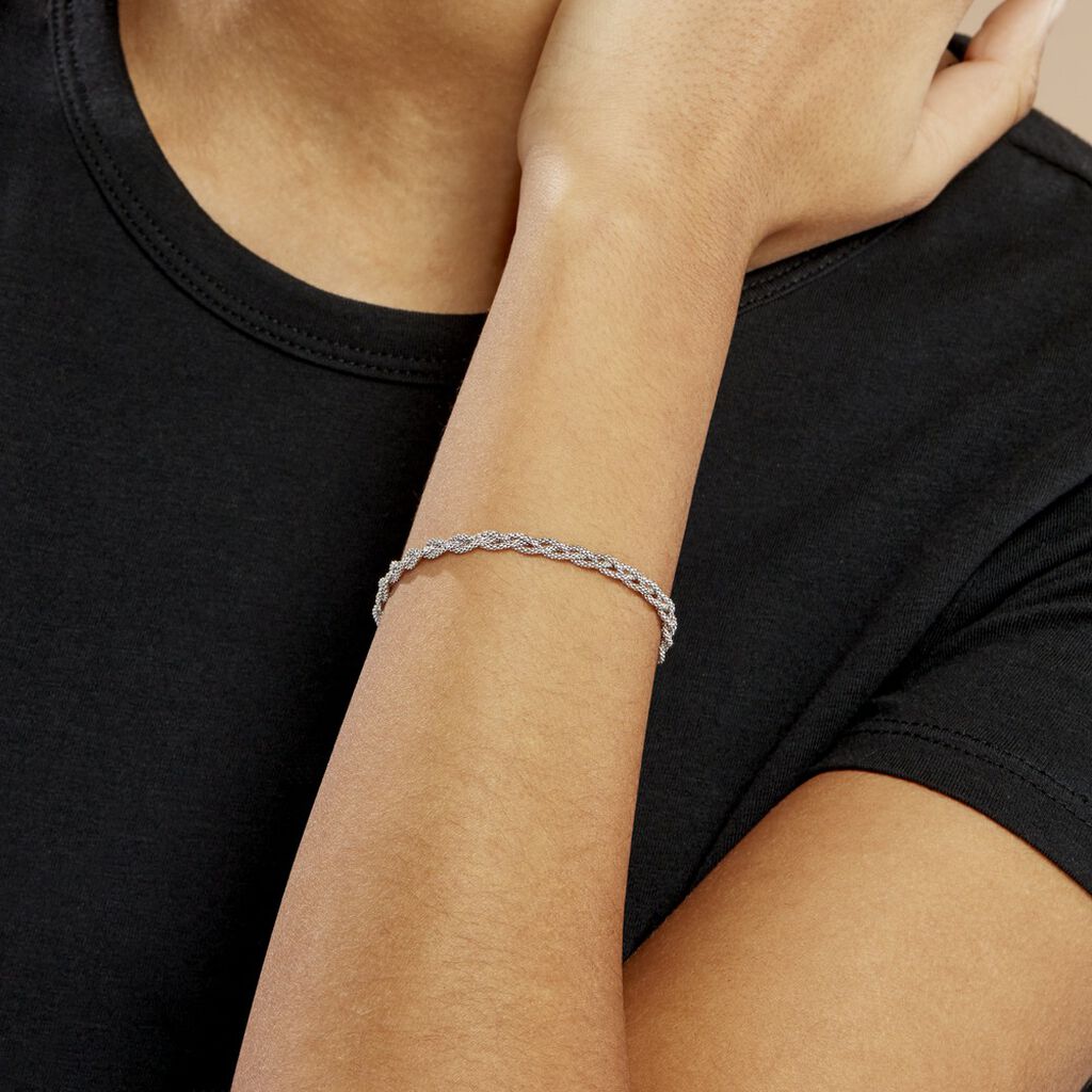 Bracelet Marie-angeline Maille Coreene Argent Blanc