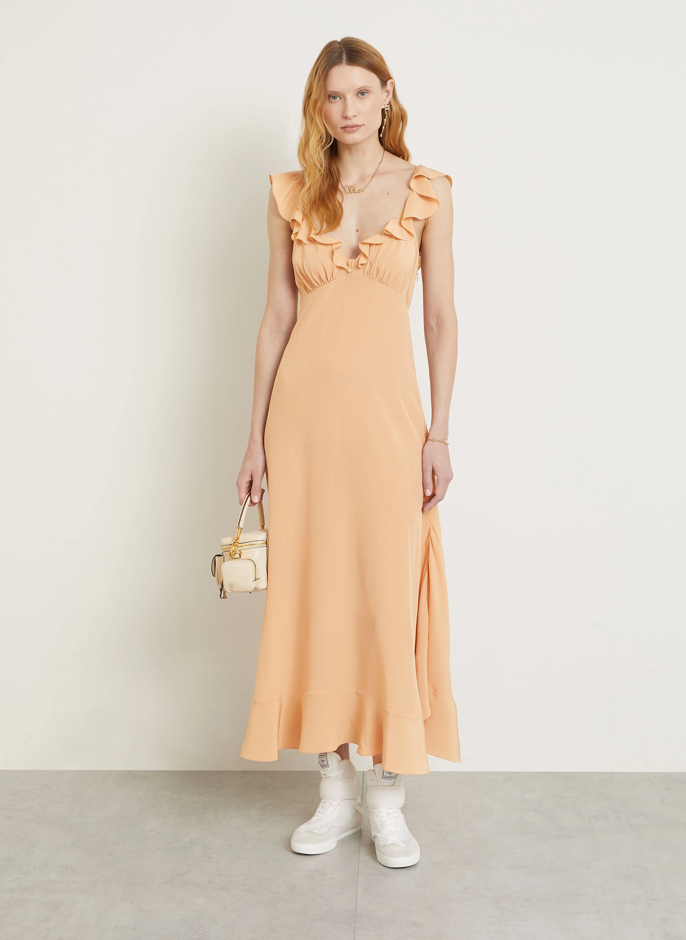 Chloé Seidenkleid mit Volants