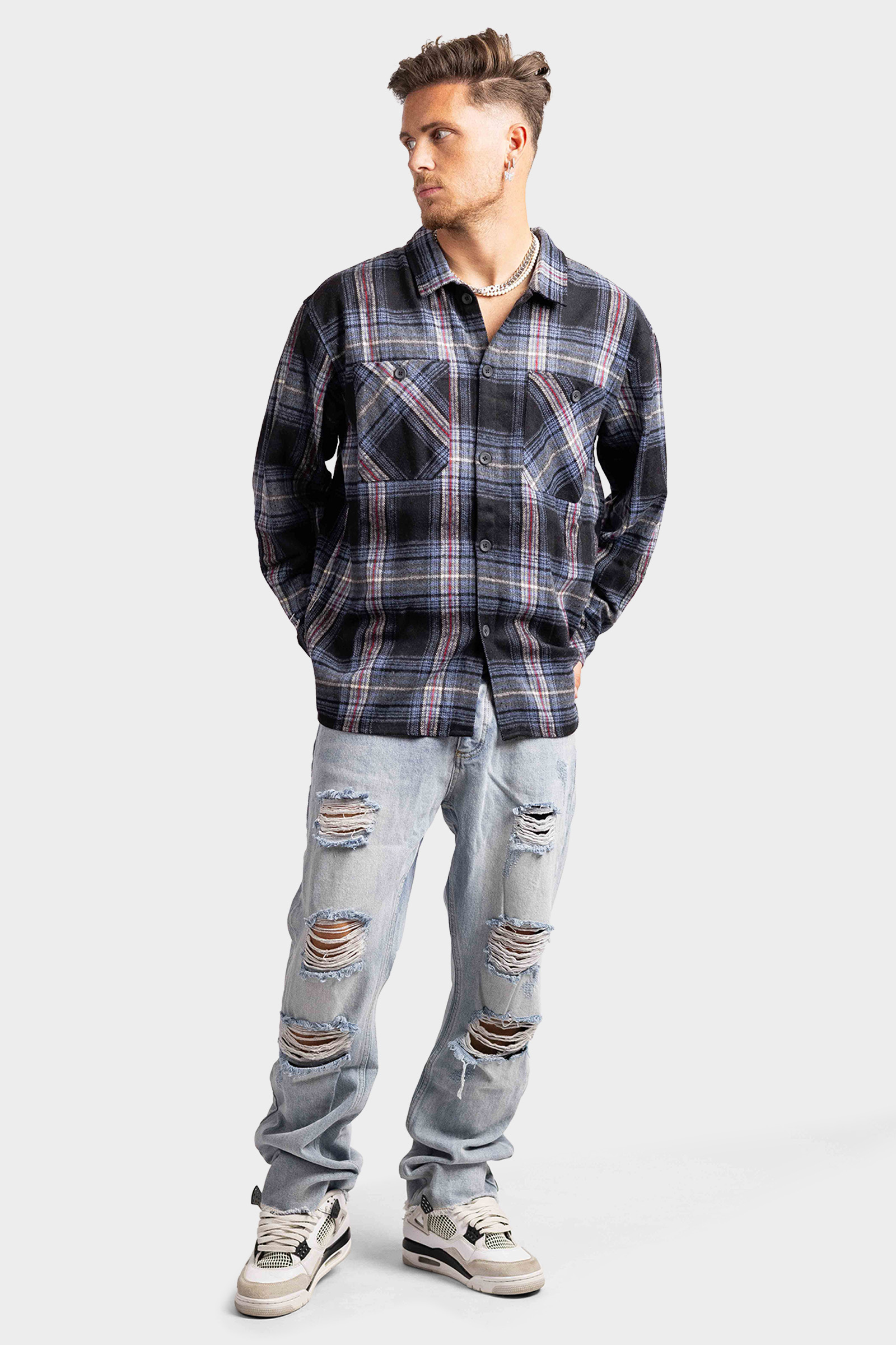 Couture Club Check Shirt Heren Blauw