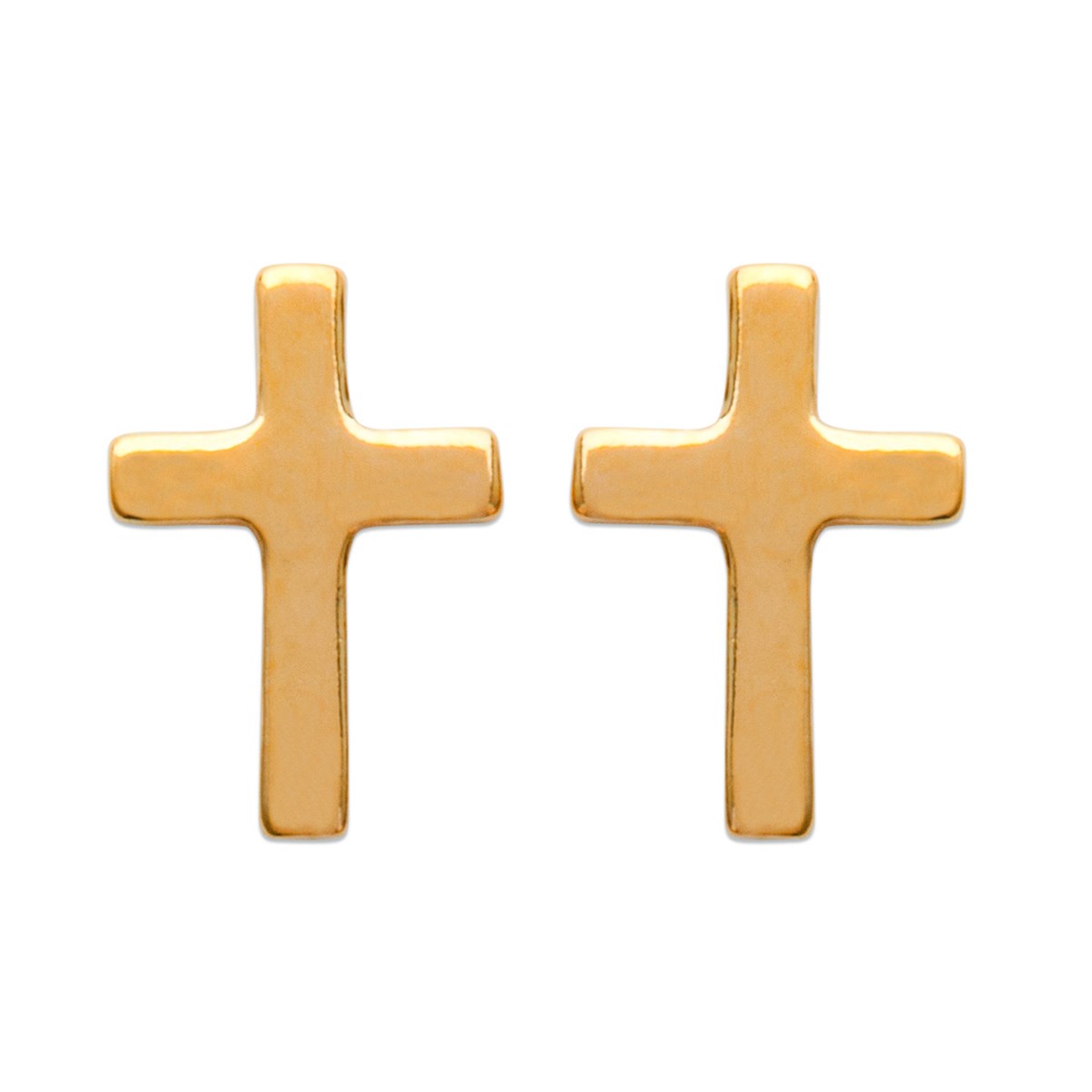 Boucles d'oreilles Brillaxis plaqué or croix