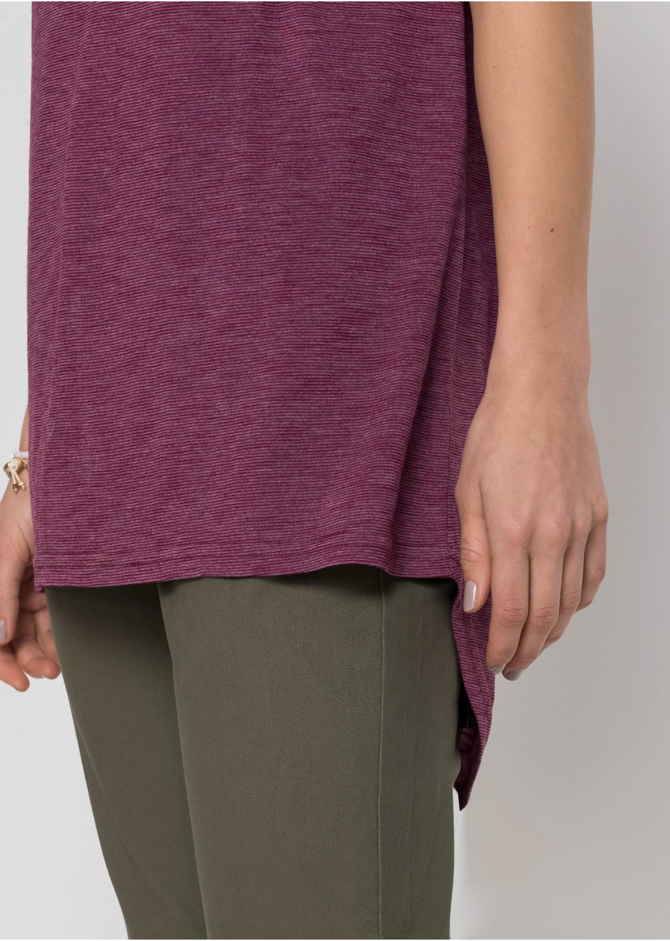 T-shirt long avec base arrondie