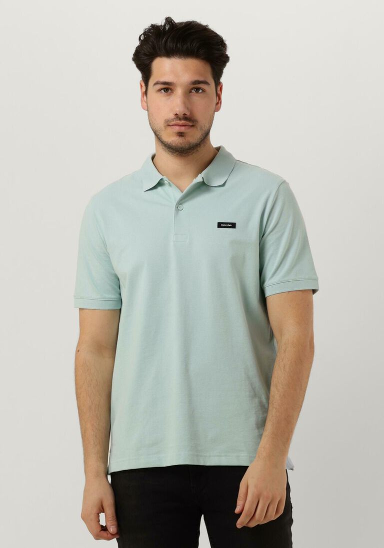 CALVIN KLEIN lichtblauwe calvin klein polo stretch pique slim button polo