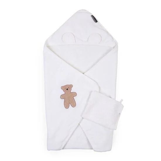 Cape de bain + gant Teddy   Beige        80 x 80 cm   de               Childhome