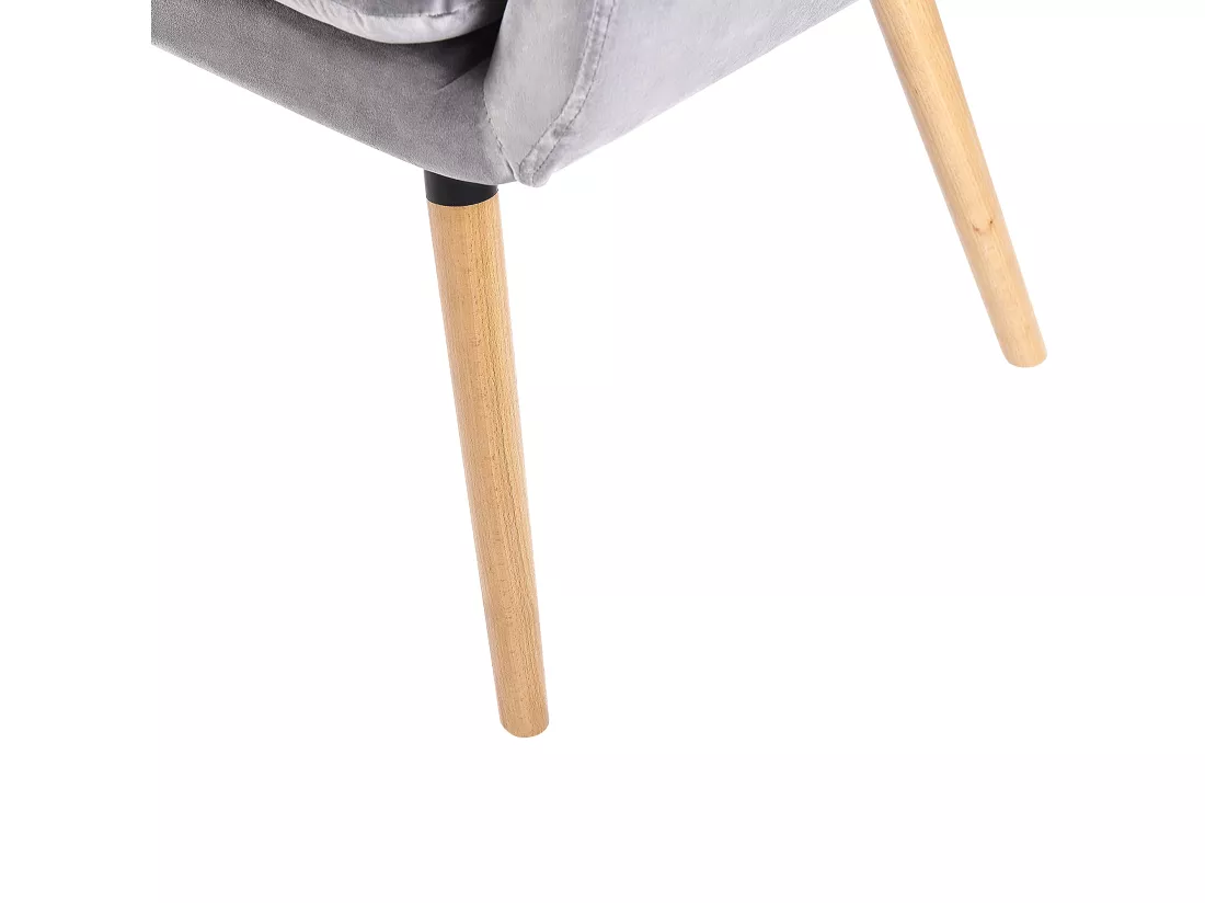 Canapé banquette 2 places en velours gris clair TABY