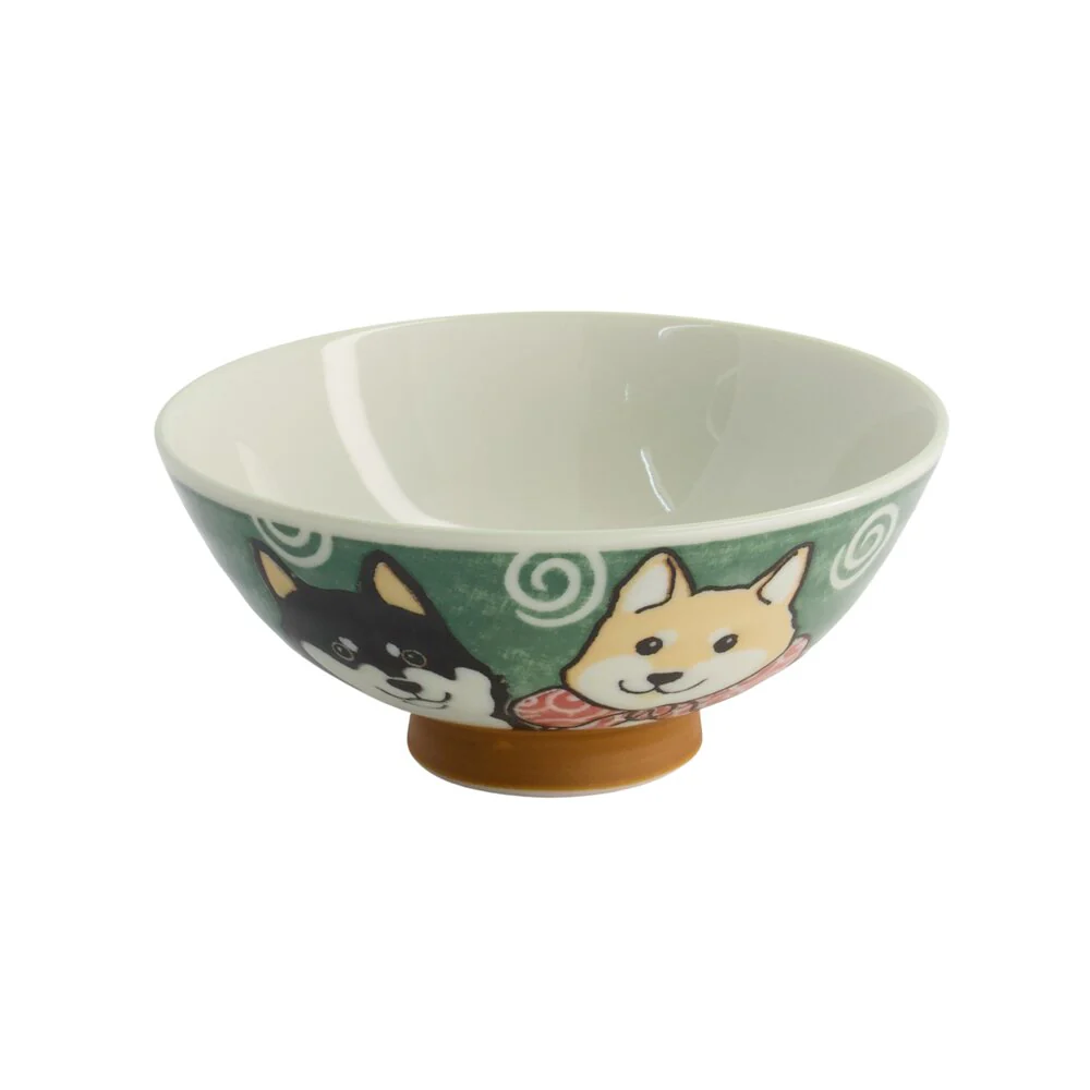 Tokyo Design Studio  Kawaii Shiba-Dog Rice skål, grøn - 500 ml.