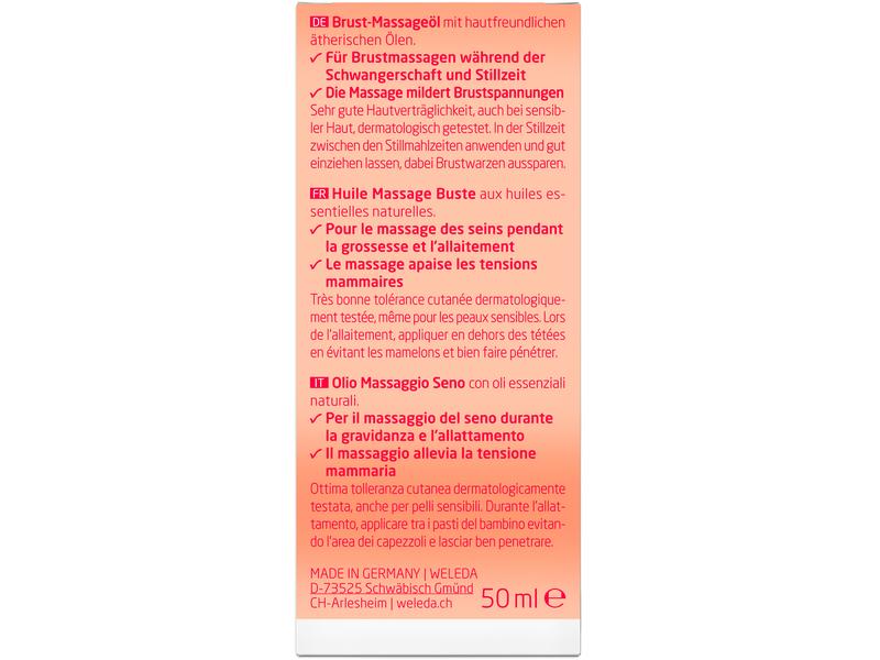 WELEDA Pflegeöl Brust-Massageöl 50 ml Mildes Stillöl mit ätherischen Ölen aus Fenchel und Kümmel