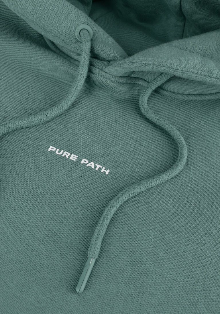 PURE PATH groene pure path trui hoodie with front and triangle back print