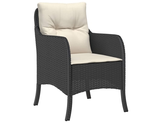 VIDAXL - Chaises de jardin avec coussins 2 pcs noir résine tressée