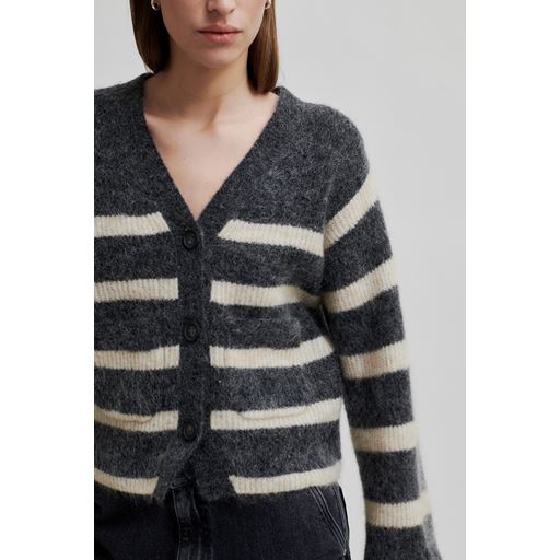 Second Female Ovalis Knit Wide Sleeve Cardigan, Volcanic Ash, M