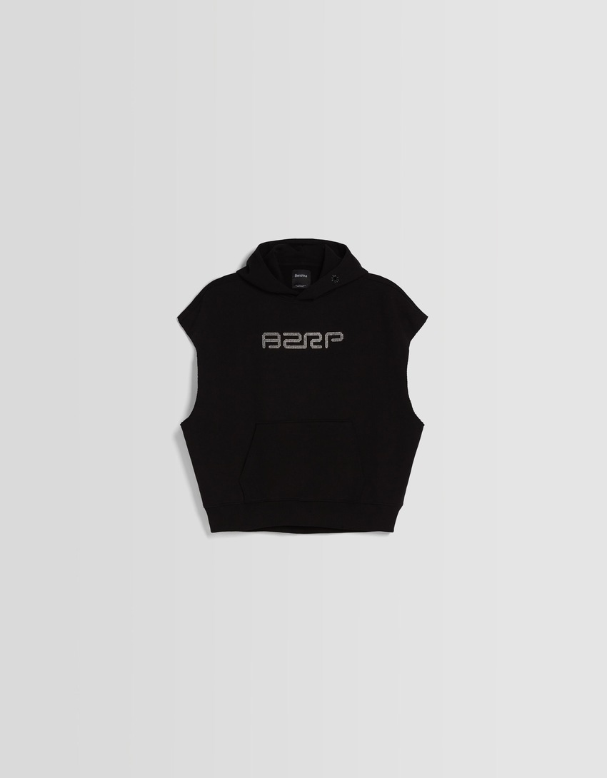 Moletom sem mangas BERSHKA ft. BIZARRAP com strass
