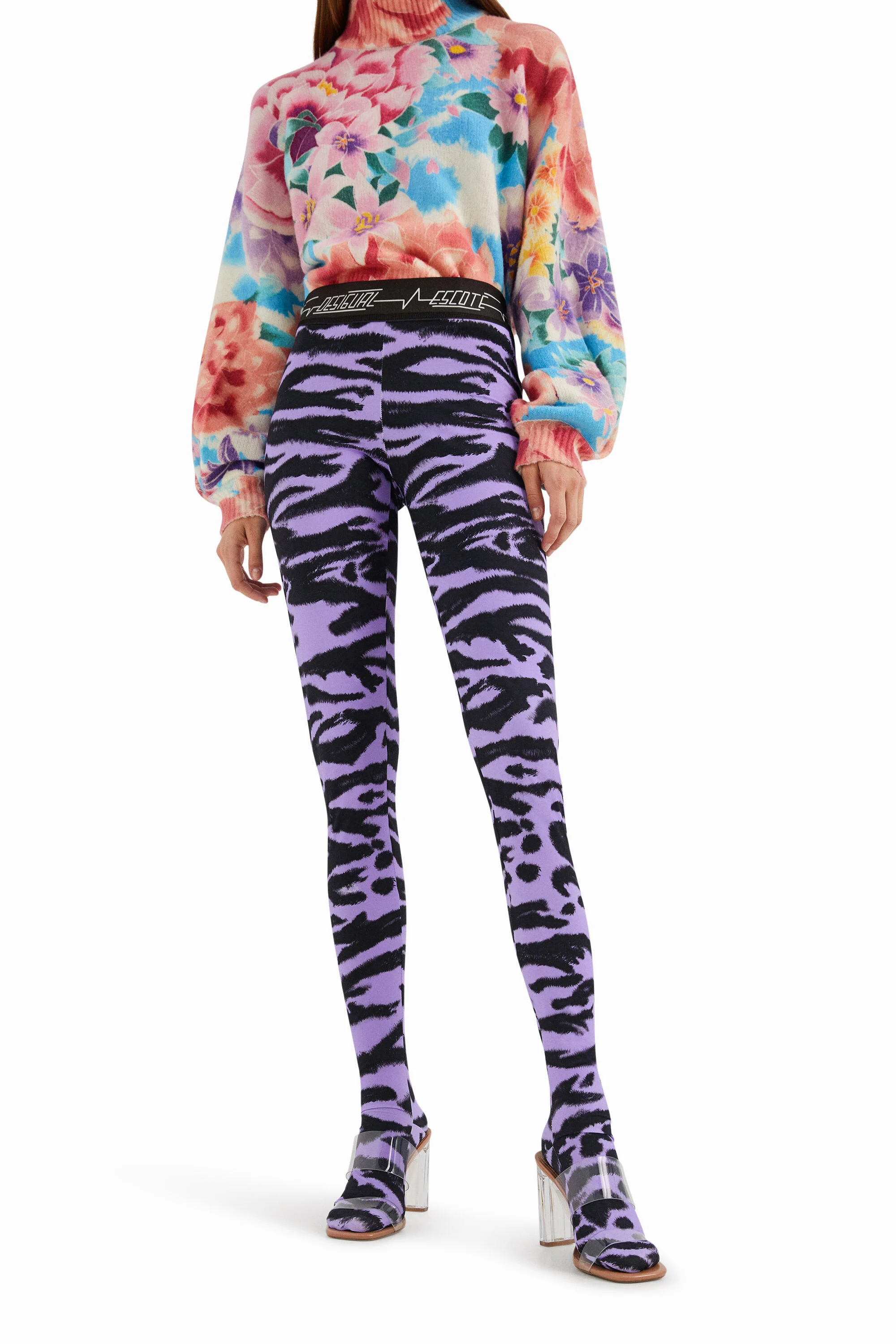 Legging justa com estampa animal