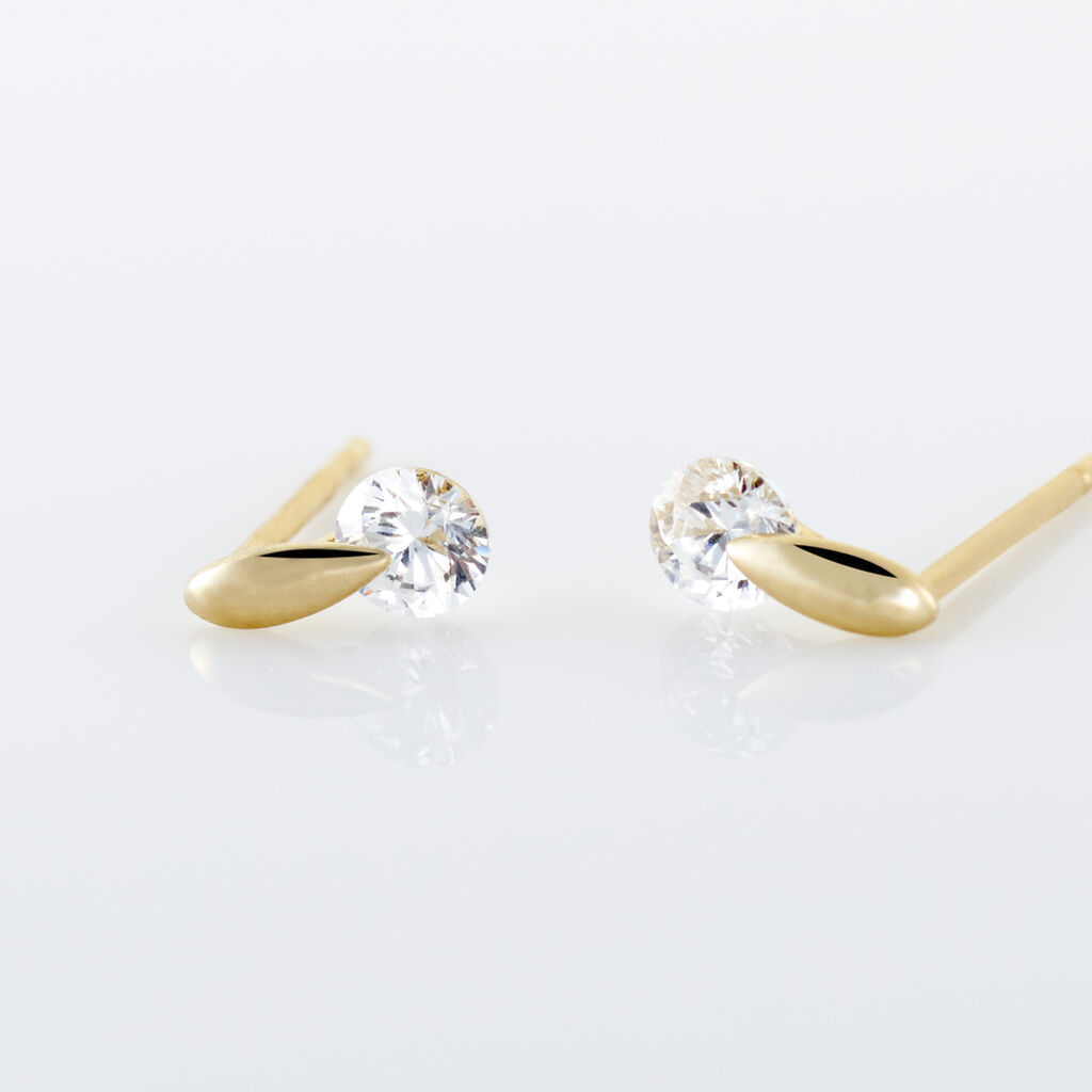 Boucles D'oreilles Pendantes Clementa Or Jaune Oxyde De Zirconium