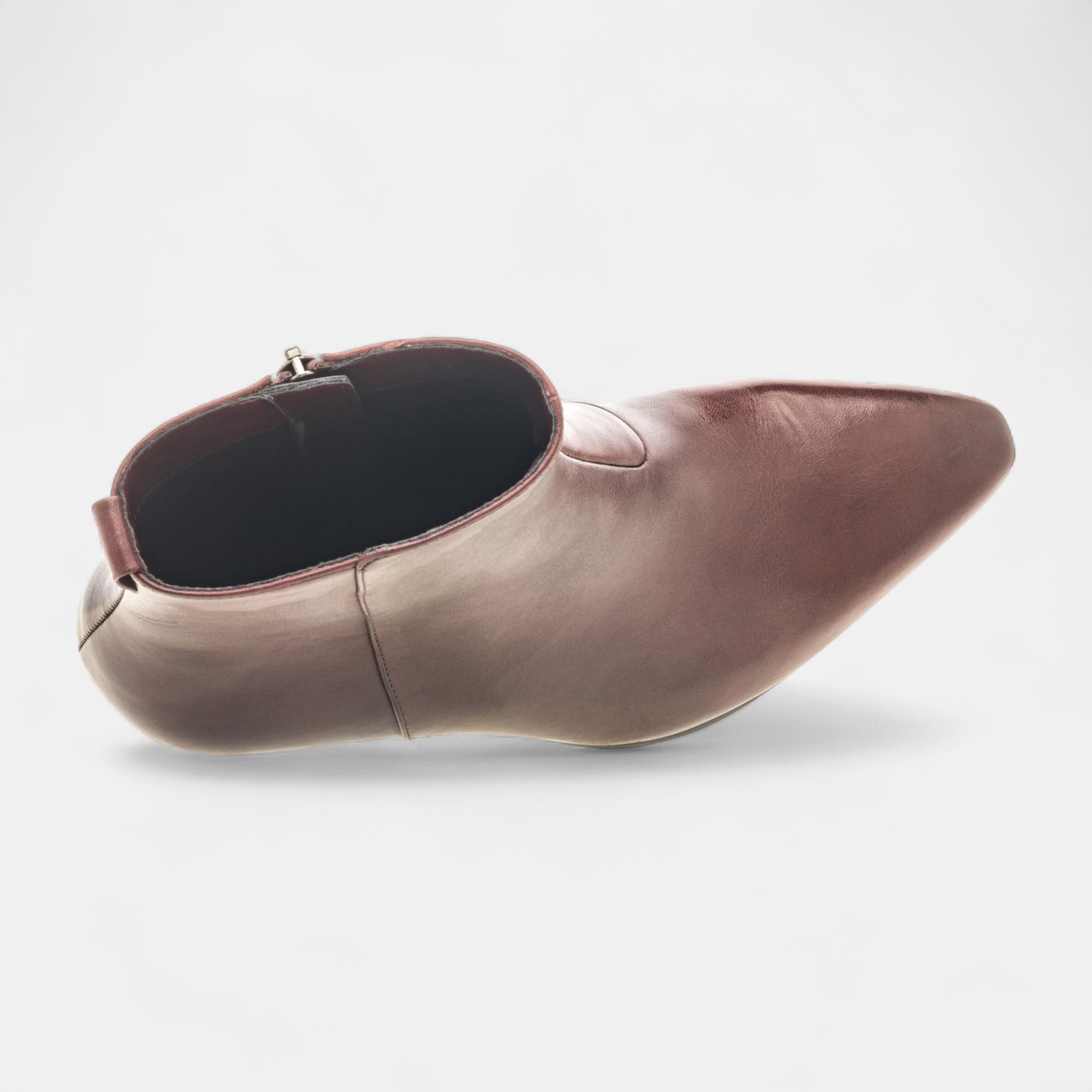 Bottines à talon Femme en cuir bordeaux