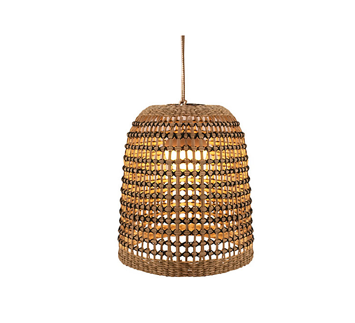 Suspension lumineuse rechargeable Positano rotin LED intégrée ⌀11 cm 900lm IP54 9W Réglable de chaud à neutre Newgarden Naturelle