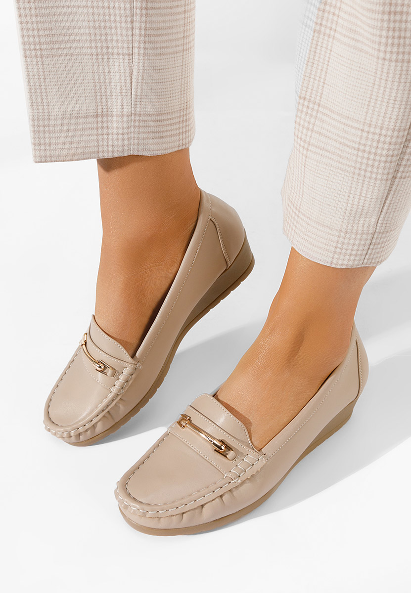 Mocassins femme beige Norasea