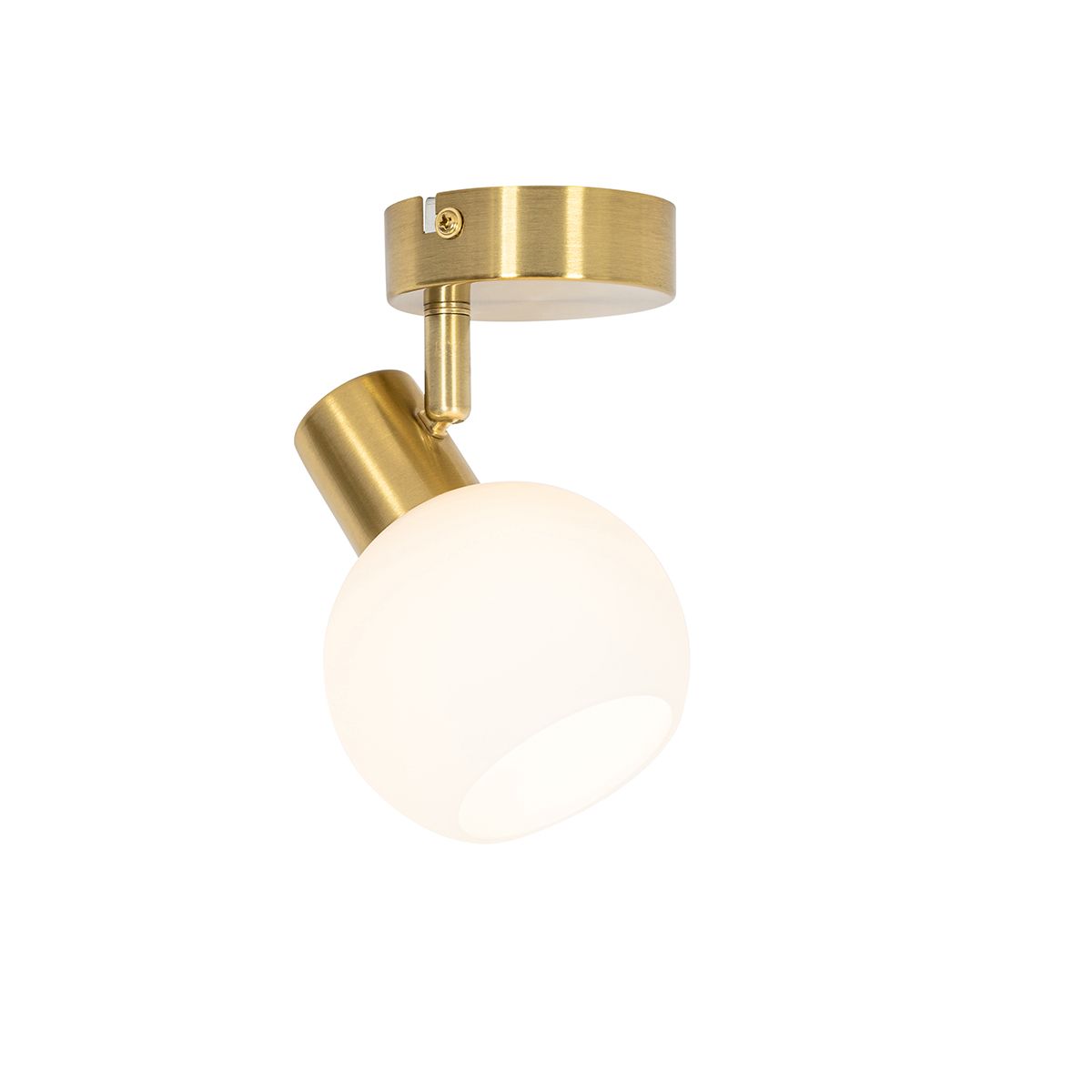 Art Deco spot goud met opaal glas verstelbaar - Anouk