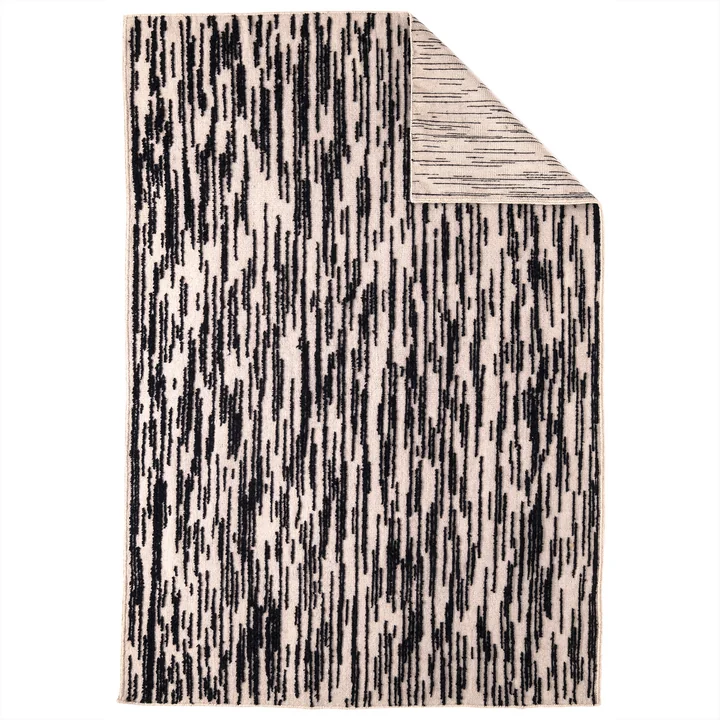 nanimarquina - Doblecara 1 Wollteppich, wendbar, 200 x 300 cm, schwarz / weiss