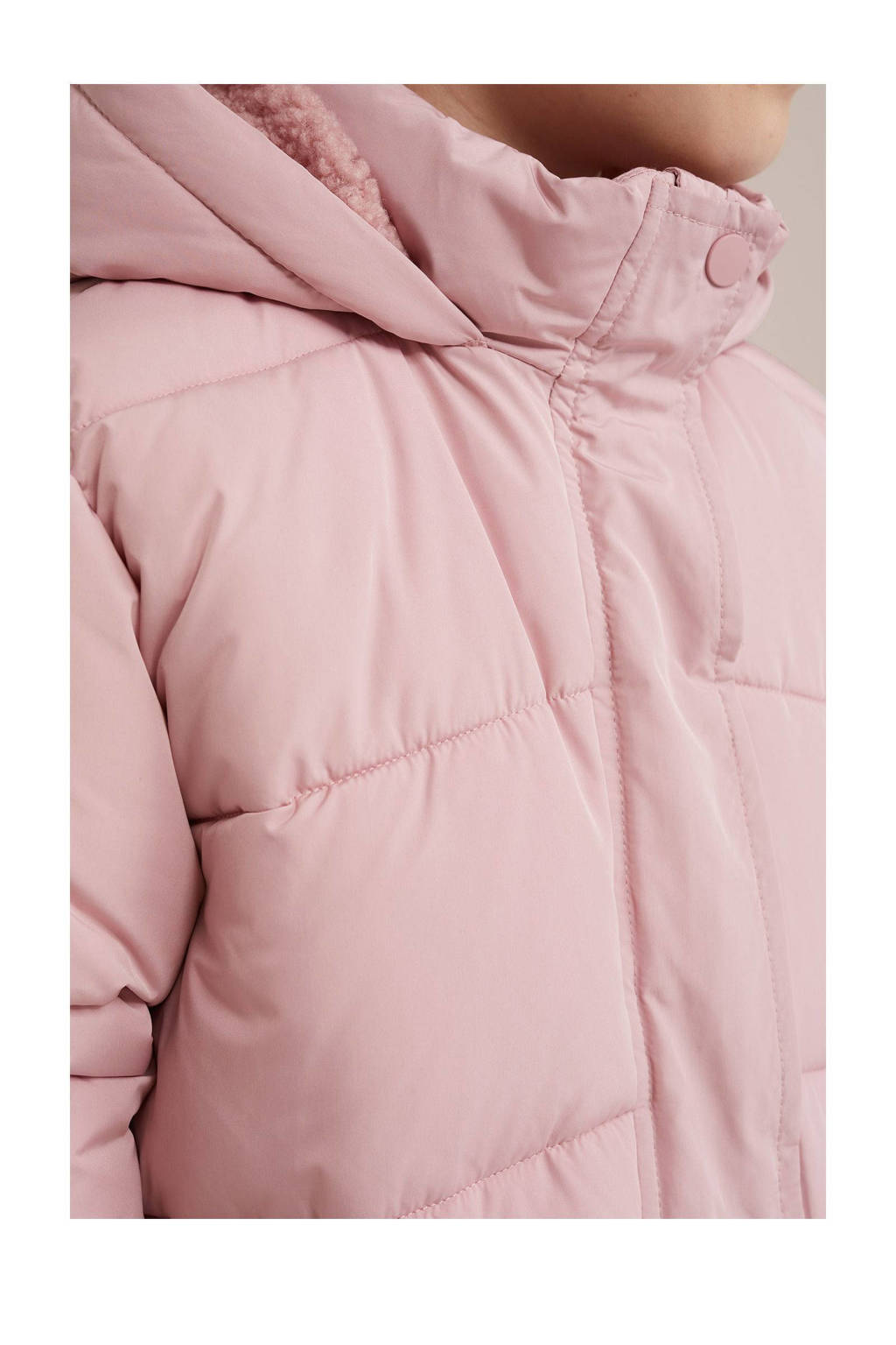 WE Fashion gewatteerde winterjas lichtroze