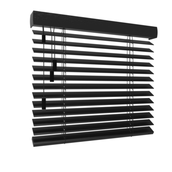 Houten Jaloezie Recht raam 6119 bamboe zwart 50MM