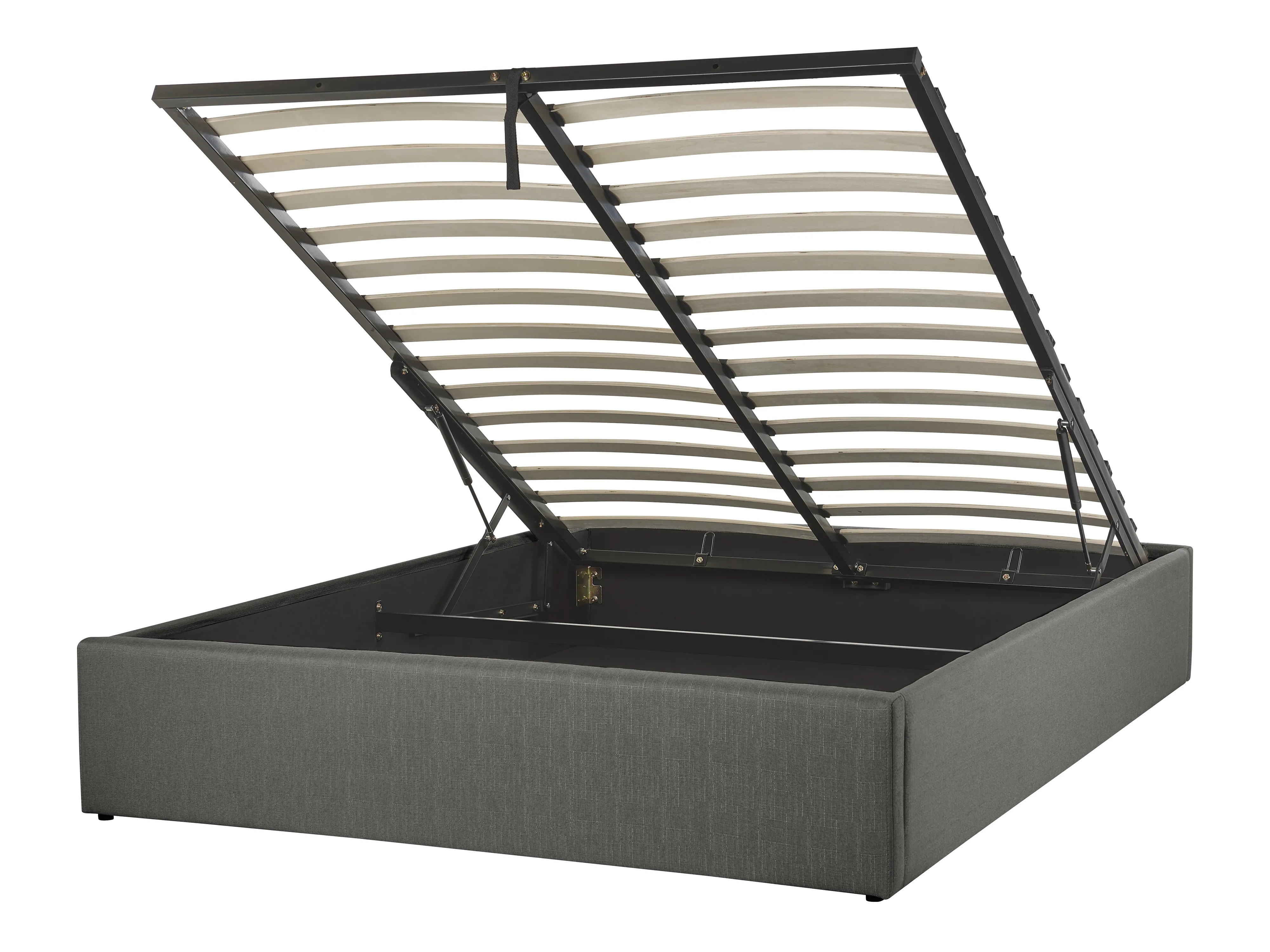 Opbergbed zonder hoofdbord Stof DINAN 140 x 200 cm Donkergrijs