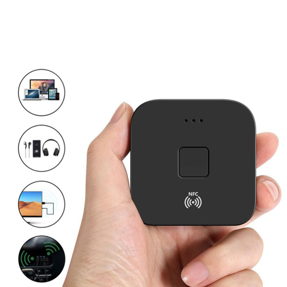 2in1 NFC Bluetooth 5.0 HD Audio Receiver mit 3.5mm Klinke / Cinch  - Schwarz