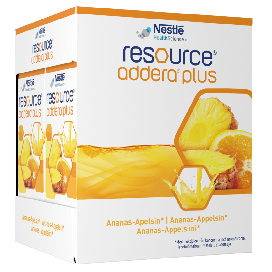 Resource addera plus næringsdrikk ananas & appelsin 4x200 ml