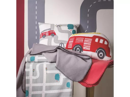 Lot 2 plaids gris et rouge polyester 130x150cm COOL