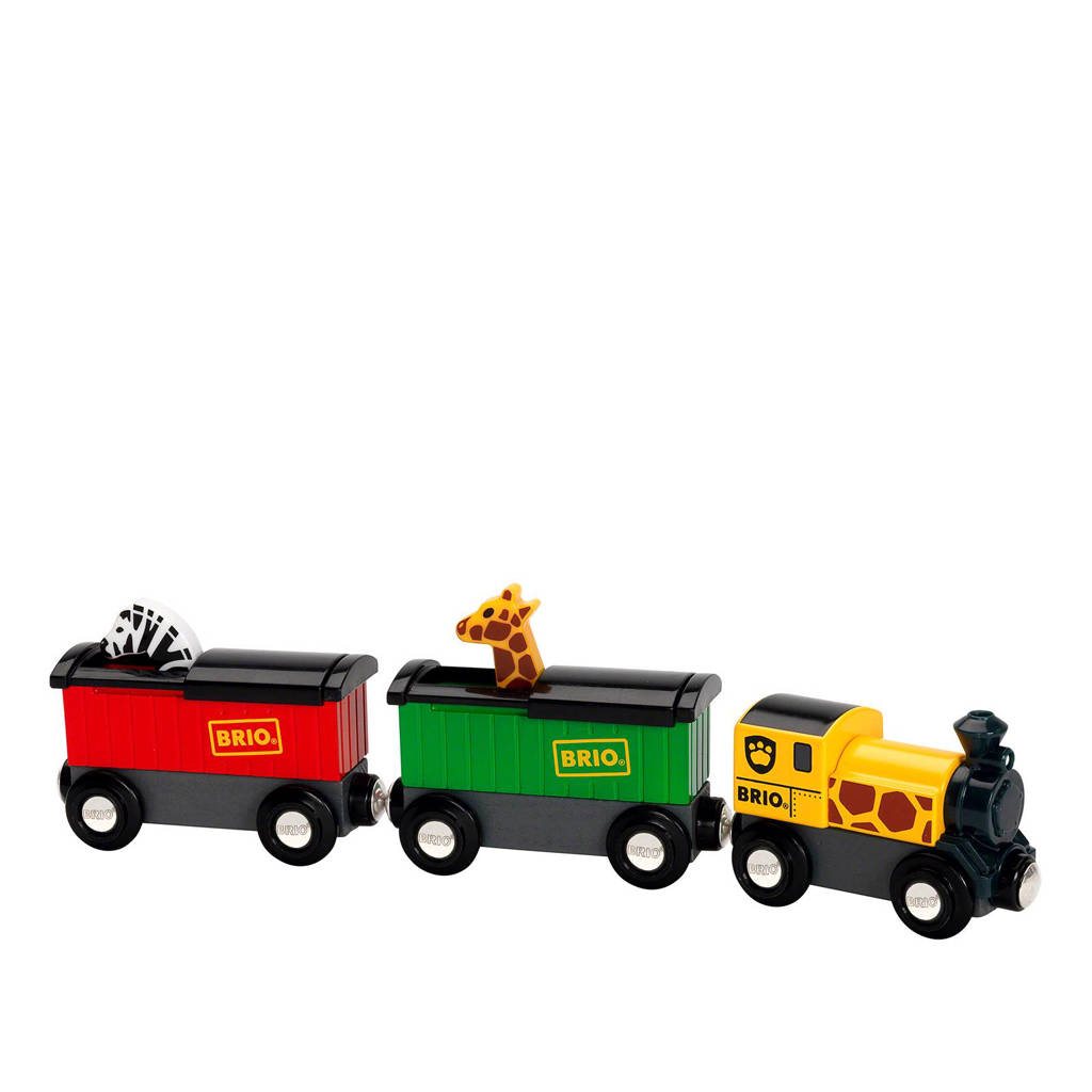 houten Trein met safari dieren