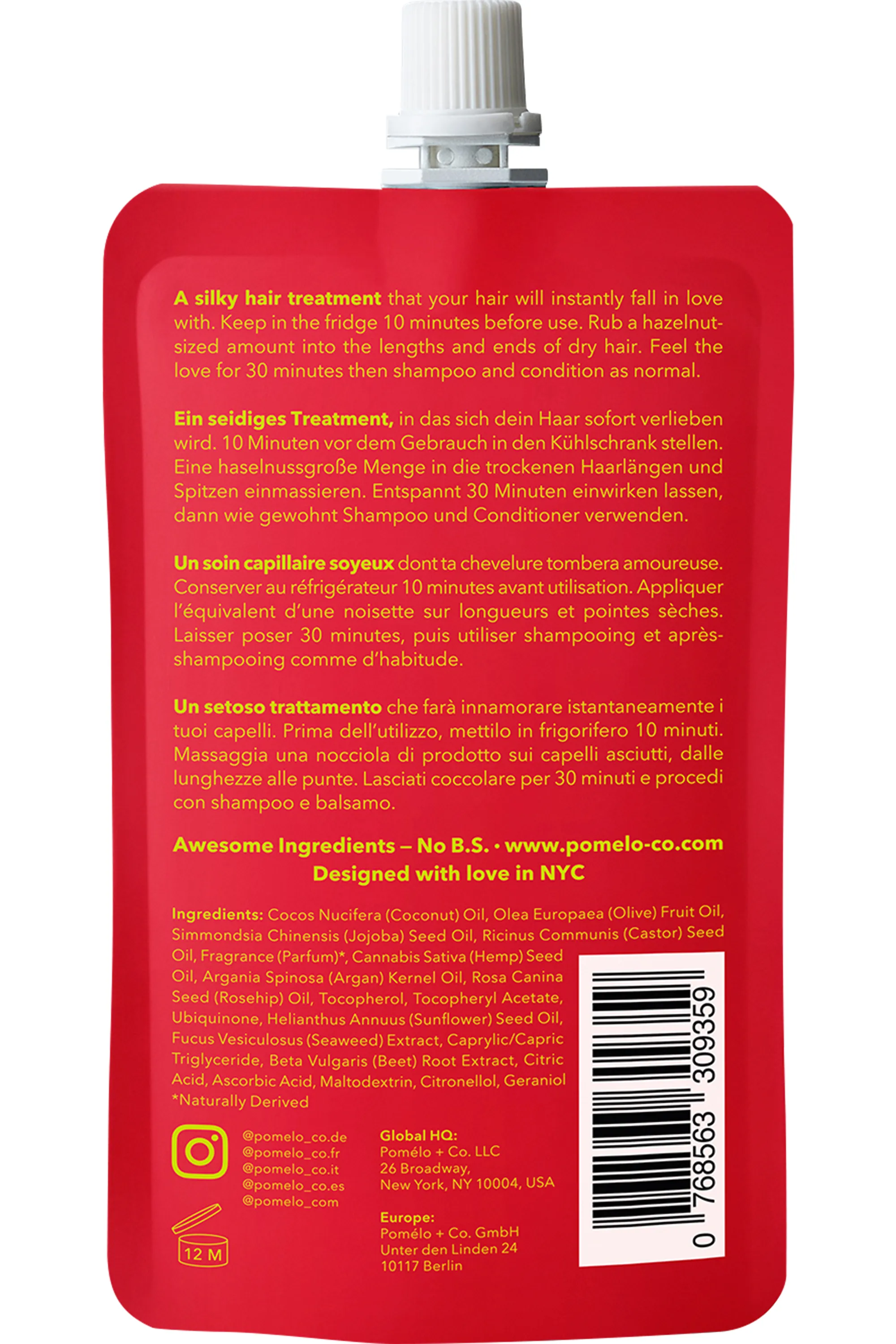 Pomélo+Co Masque nourrissant Rose love-100 ml