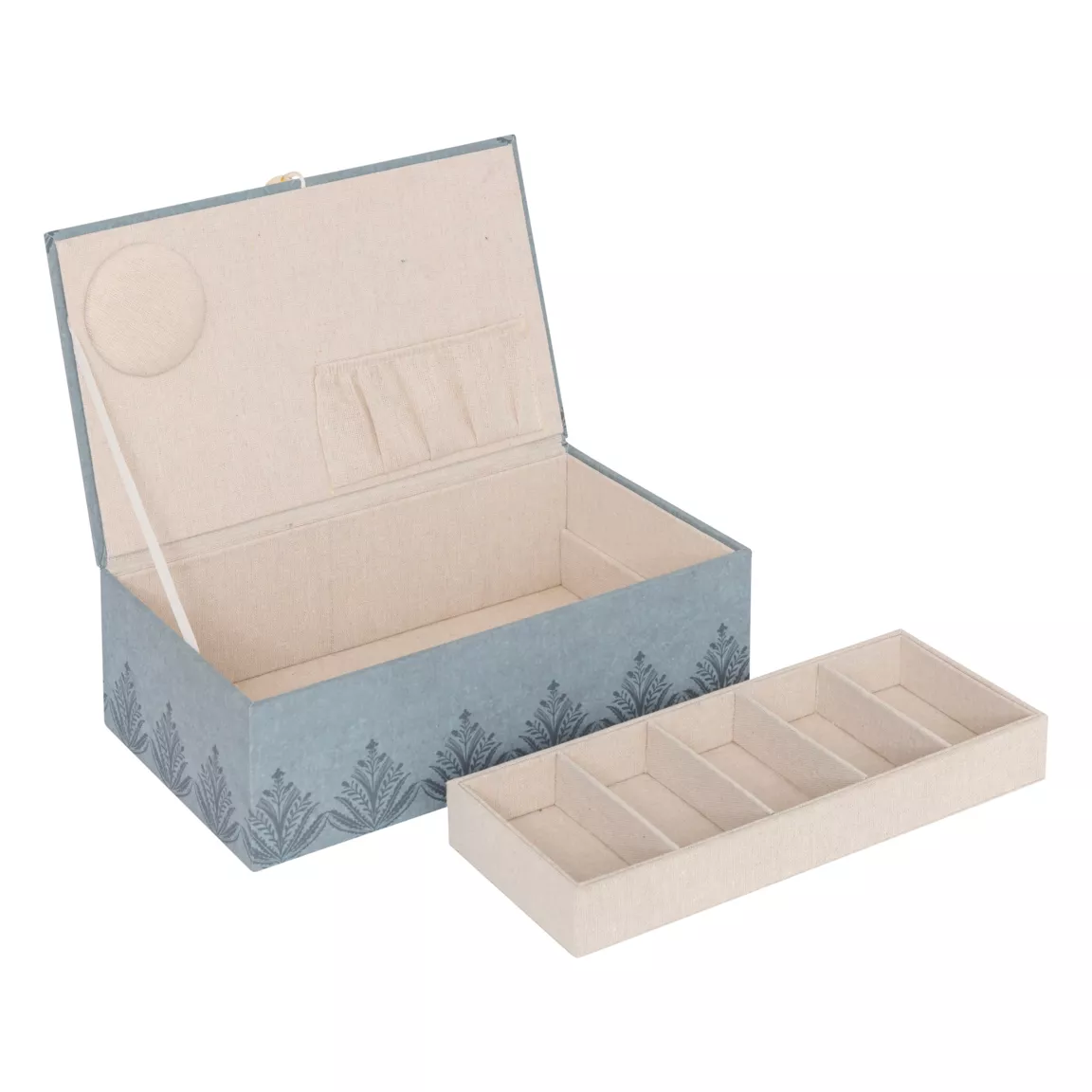 Boite à couture bois (30 x 10 cm) Wild Bleue