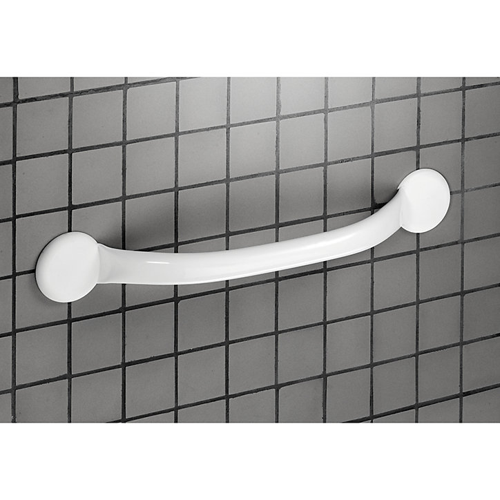 Barre d'appui droite en acier blanc Godonnier 37 cm