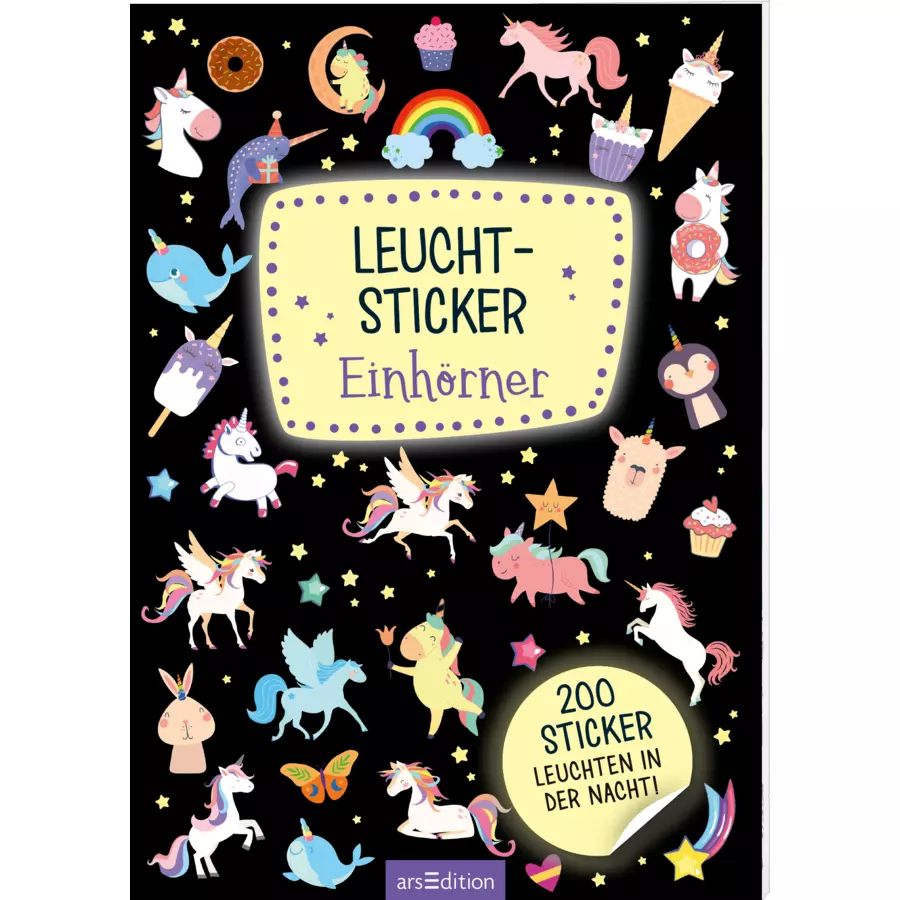 arsEdition Leucht-Sticker - Einhörner