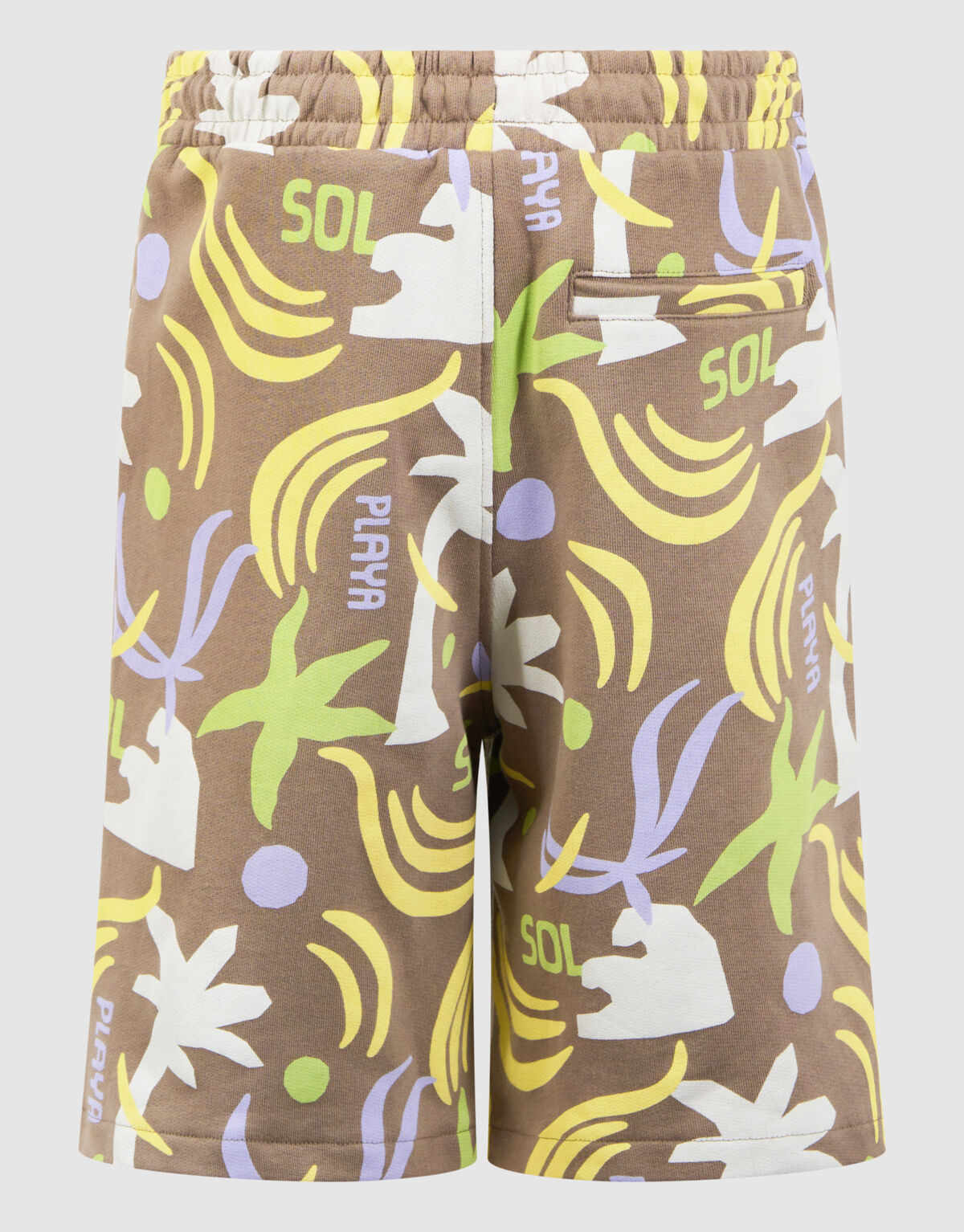 Beach Print Short Taupe
