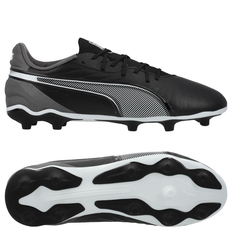 PUMA King Match FG/AG Eclipse - Noir/Blanc/Cool Dark Gray Enfant