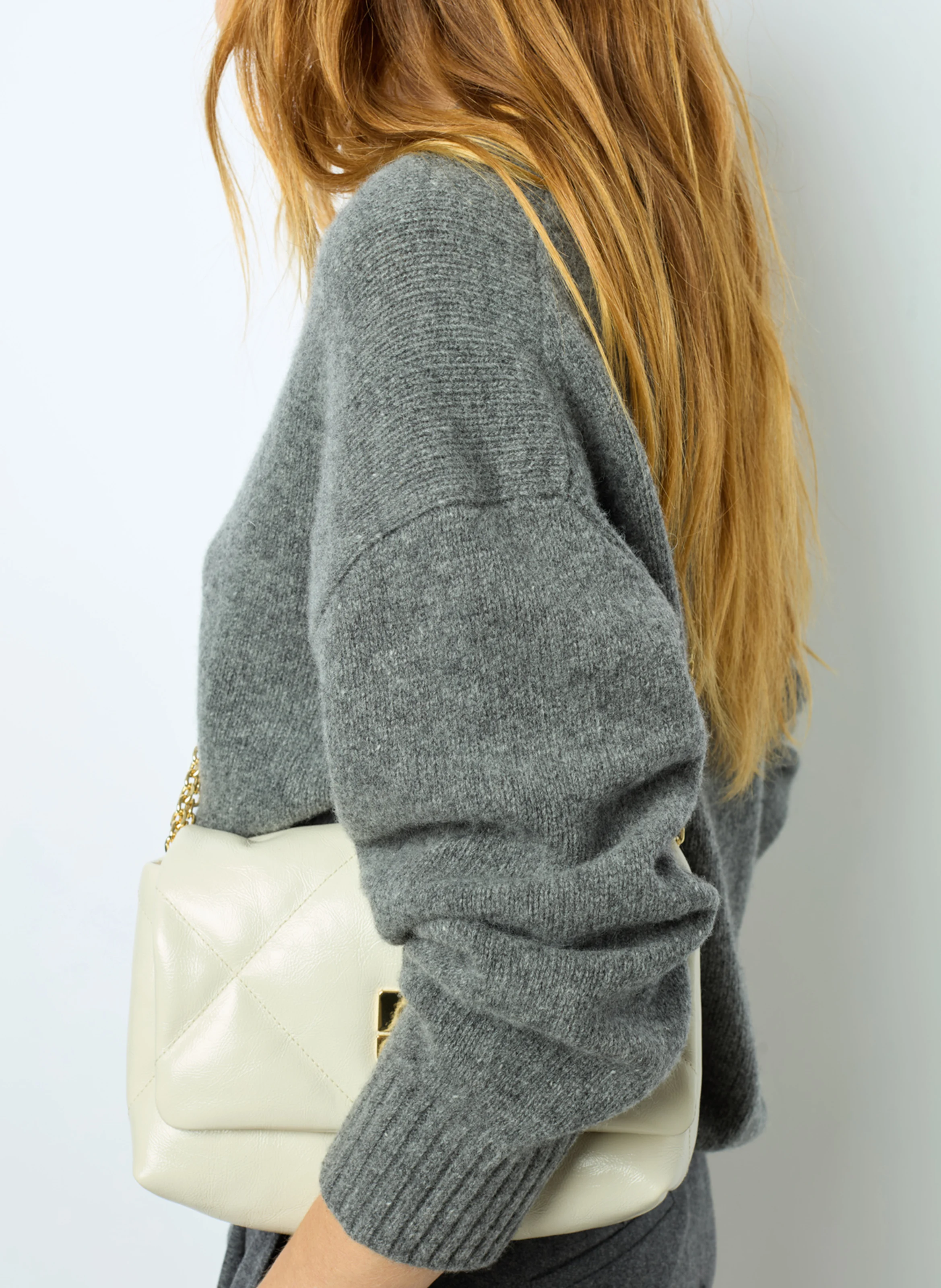 JEANNIC - Pull col rond en laine | Gris