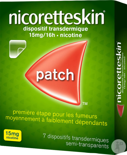 NicoretteSkin 15mg/16H Nicotine Dispositif Transdermique 7 Patchs