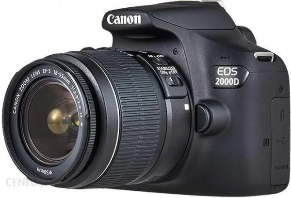 Canon EOS 2000D   LP-E10 batteri - Digitalkamera - SLR - 24.1 MP - APS-C - 1080p / 30 fps - 3x optisk zoom EF-S 18-55 mm IS II objektiv - Wi-Fi, NFC