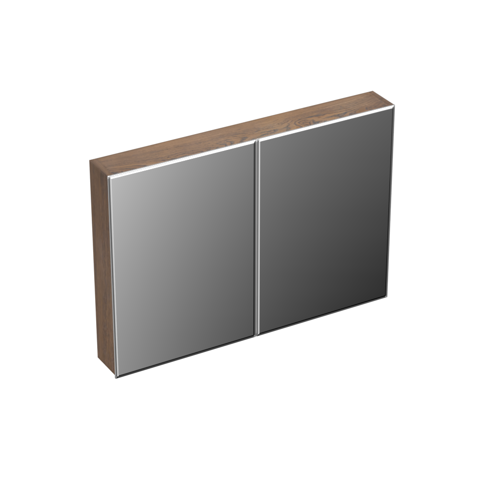 Forzalaqua Uni spiegelkast 100x70cm met 2 deuren havanna