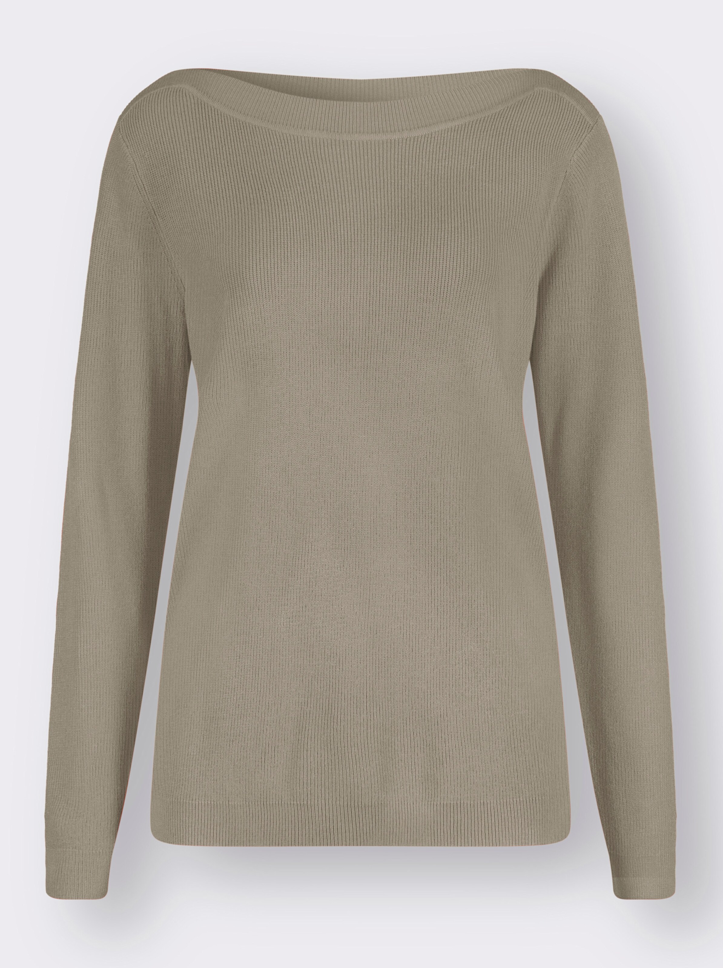 Langarm-Pullover im weichen Materialmix