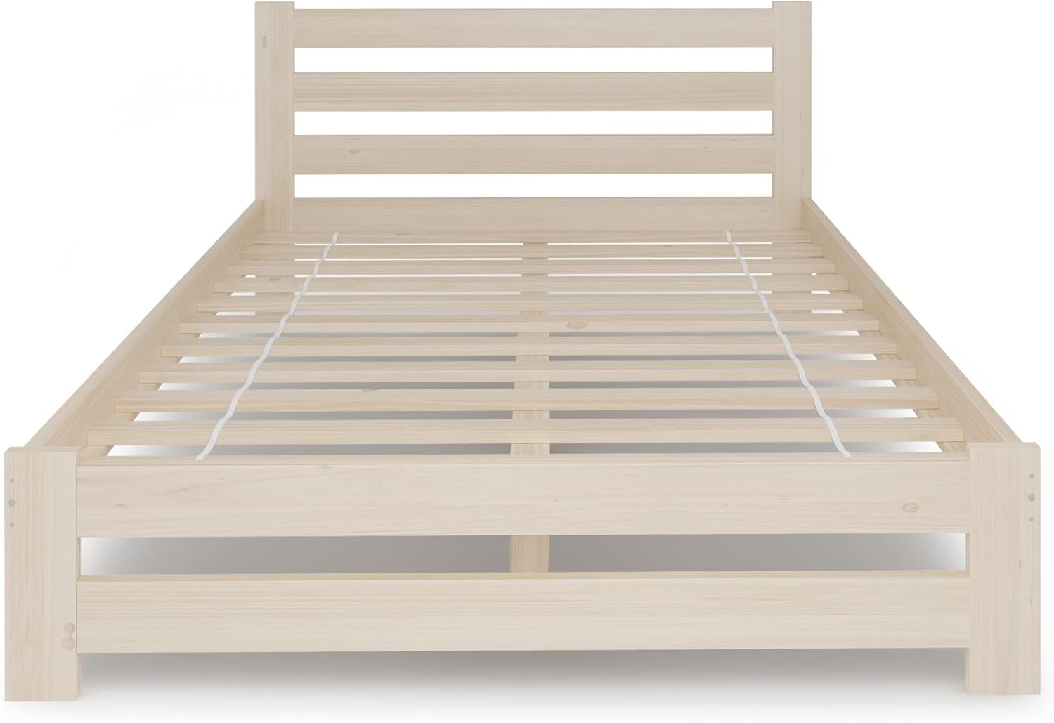 Home Collective Holzbett 160x200 cm mit Lattenrost Modern Bett Bed Kiefer Massiv Bettgestell Doppelbett Massivholzbett Klassisch Komfortabel & Langlebig Skandinavisch Boho Landhaus Kopfteil hoch natur