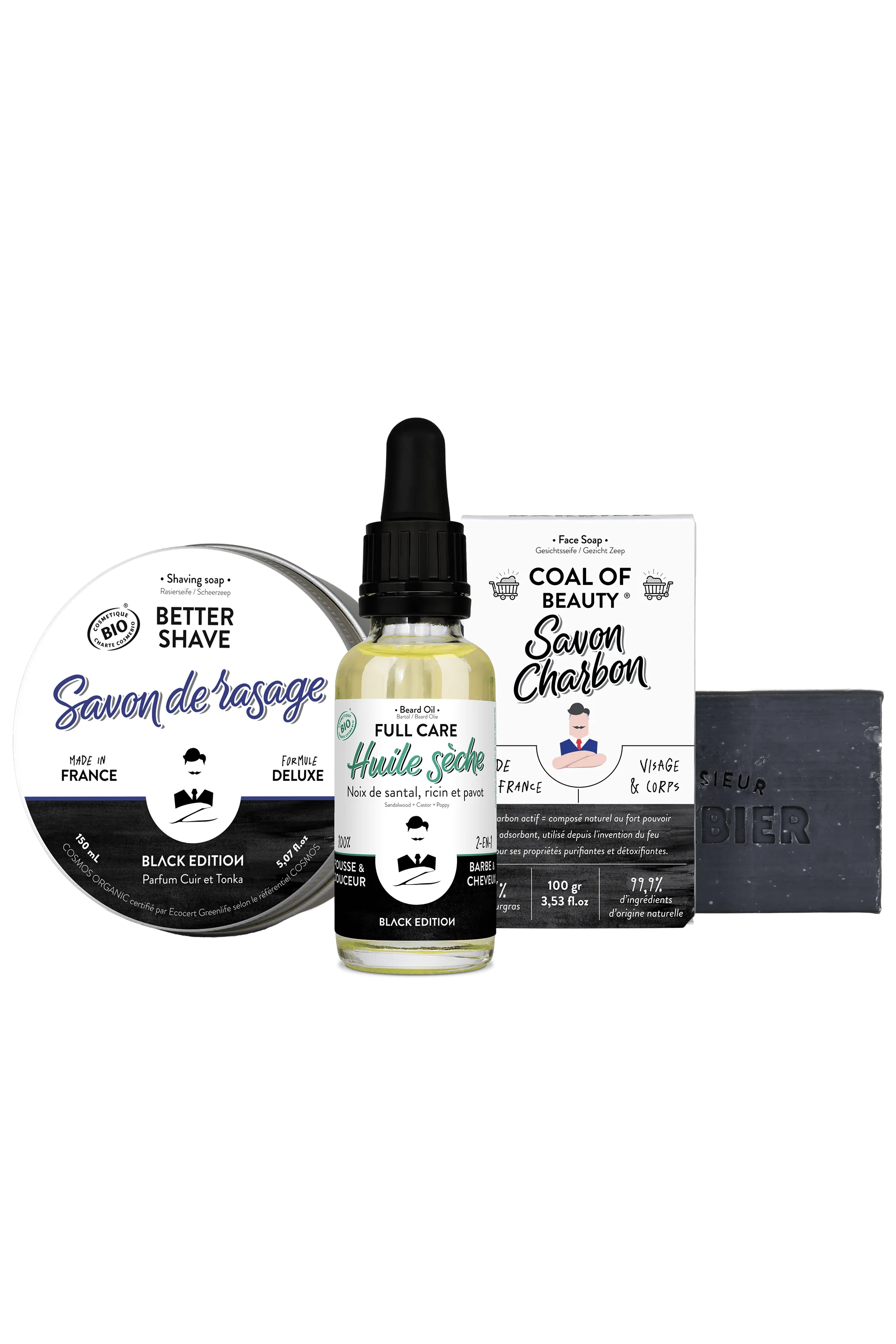 Monsieur Barbier Coffret soin visage pour homme Black Edition