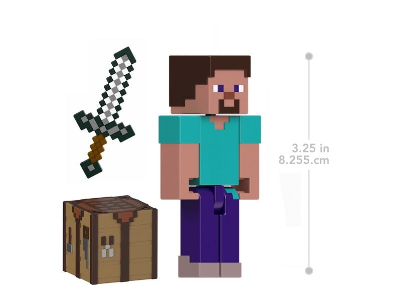 Mattel Minecraft Actionfigur mit pixeligem Design Minecraft Kinderspielzeugfigur