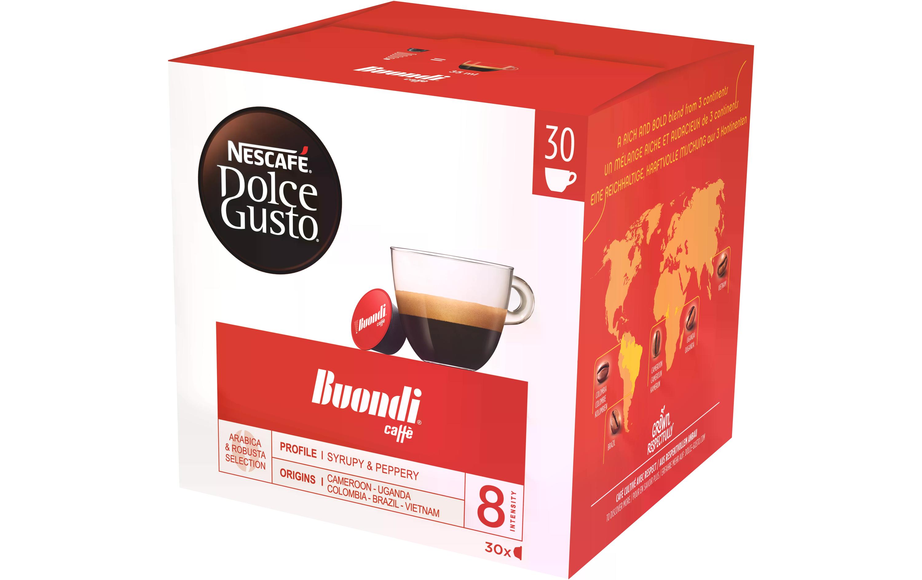 Kaffeekapseln Dolce Gusto Buondi 30 StückKaffeegetränk mit intensivem Geschmack und leichter Pfeffernote